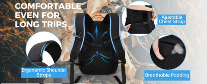 BAGSMART Expandable Camera Backpack with 15.6 Inch Laptop Compartment