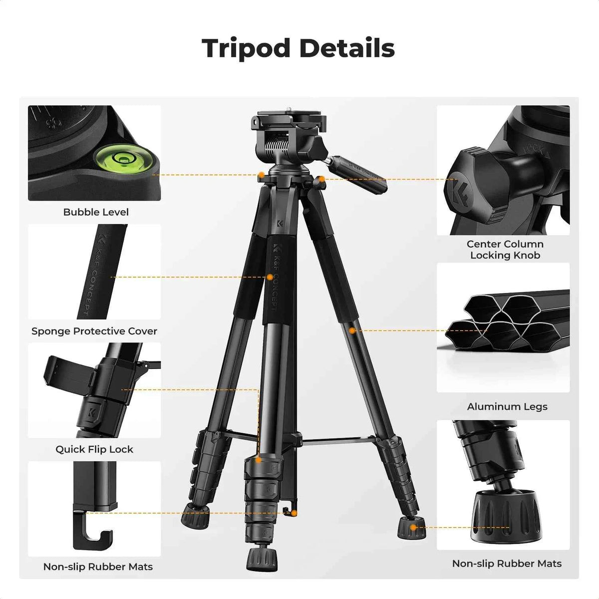 K&F S255A3 190cm Lightweight Camera Tripod