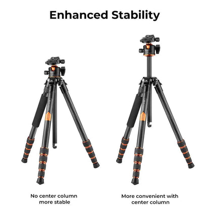 K&F A255C2 Carbon Fibre Tripod with 360 Degree Ball Head