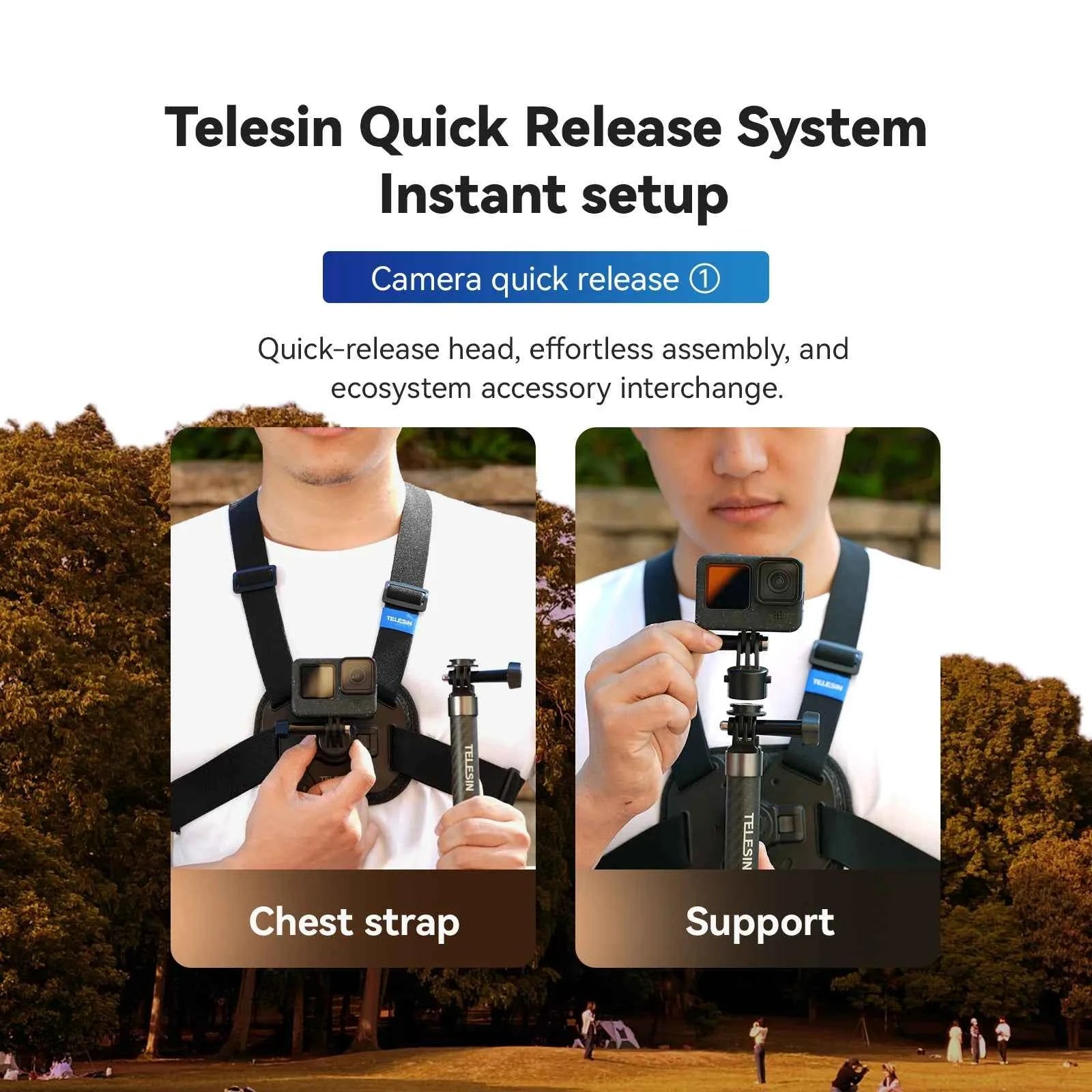 TELESIN Action Camera Chest Harness Mount