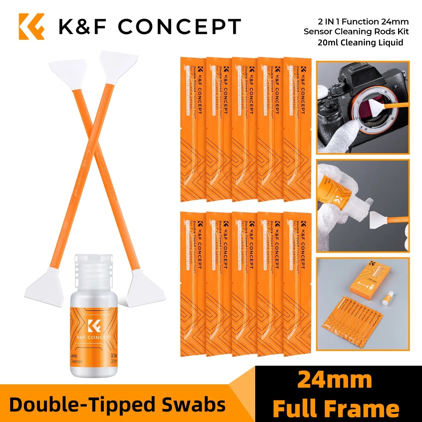 K&F Concept 10-Pack Camera Sensor Cleaning Swab Kit