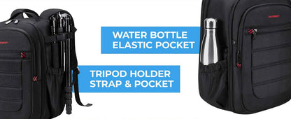 BAGSMART Expandable Camera Backpack with 15.6 Inch Laptop Compartment