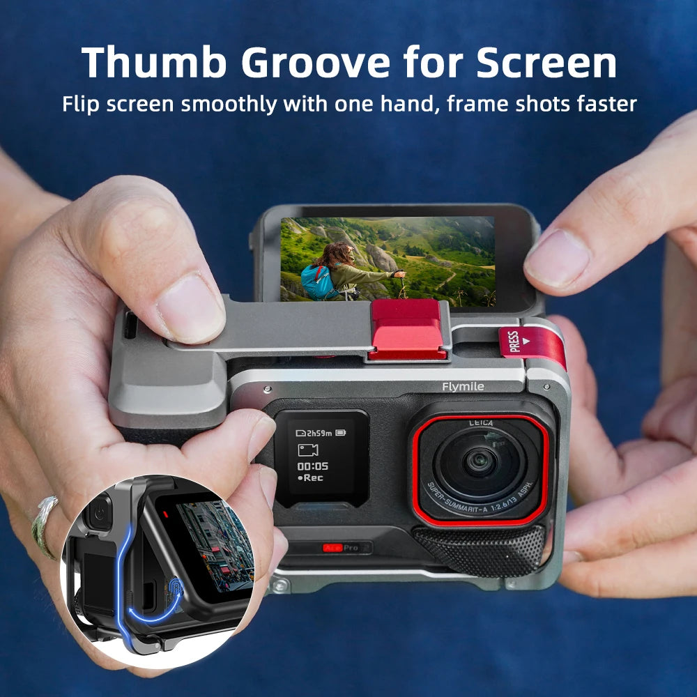 Flymile Camera Cage & Grip Kit for Insta360 Ace Pro 2
