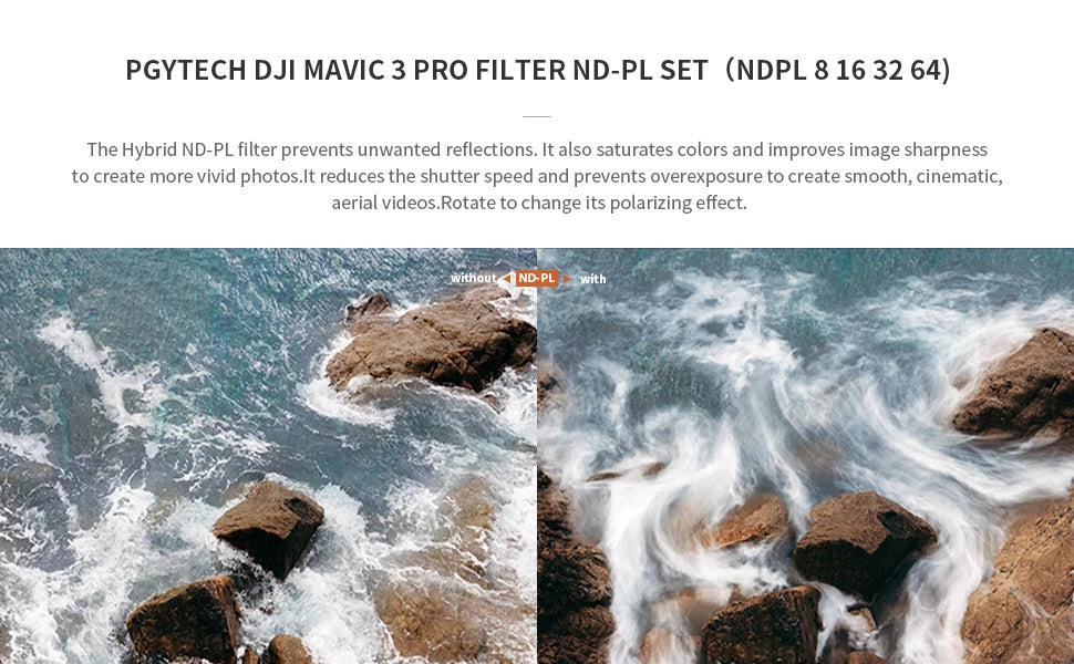 PGYTECH Filters for DJI Mavic 3 Pro – UV, CPL & ND-PL
