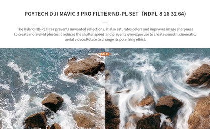 PGYTECH Filters for DJI Mavic 3 Pro – UV, CPL & ND-PL