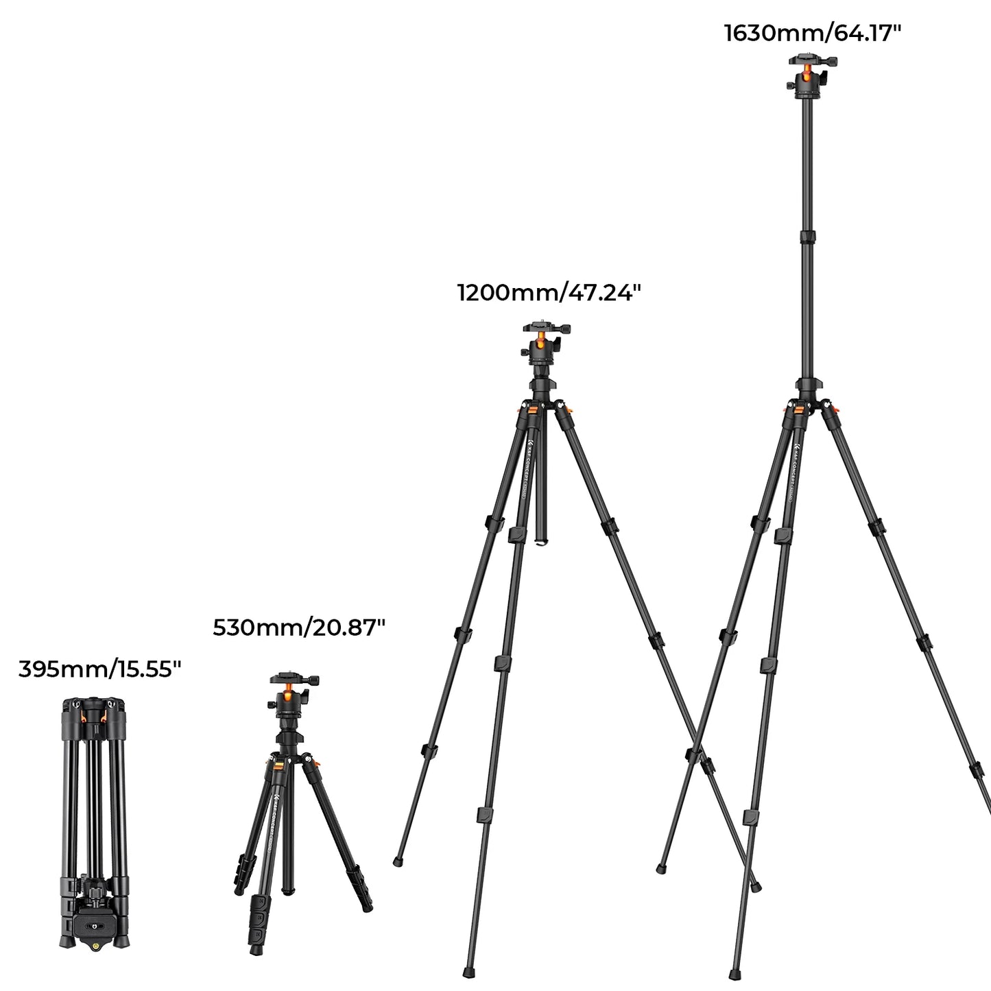 K&F Concept 76.7-Inch Multi-Angle Camera Tripod with Phone Mount