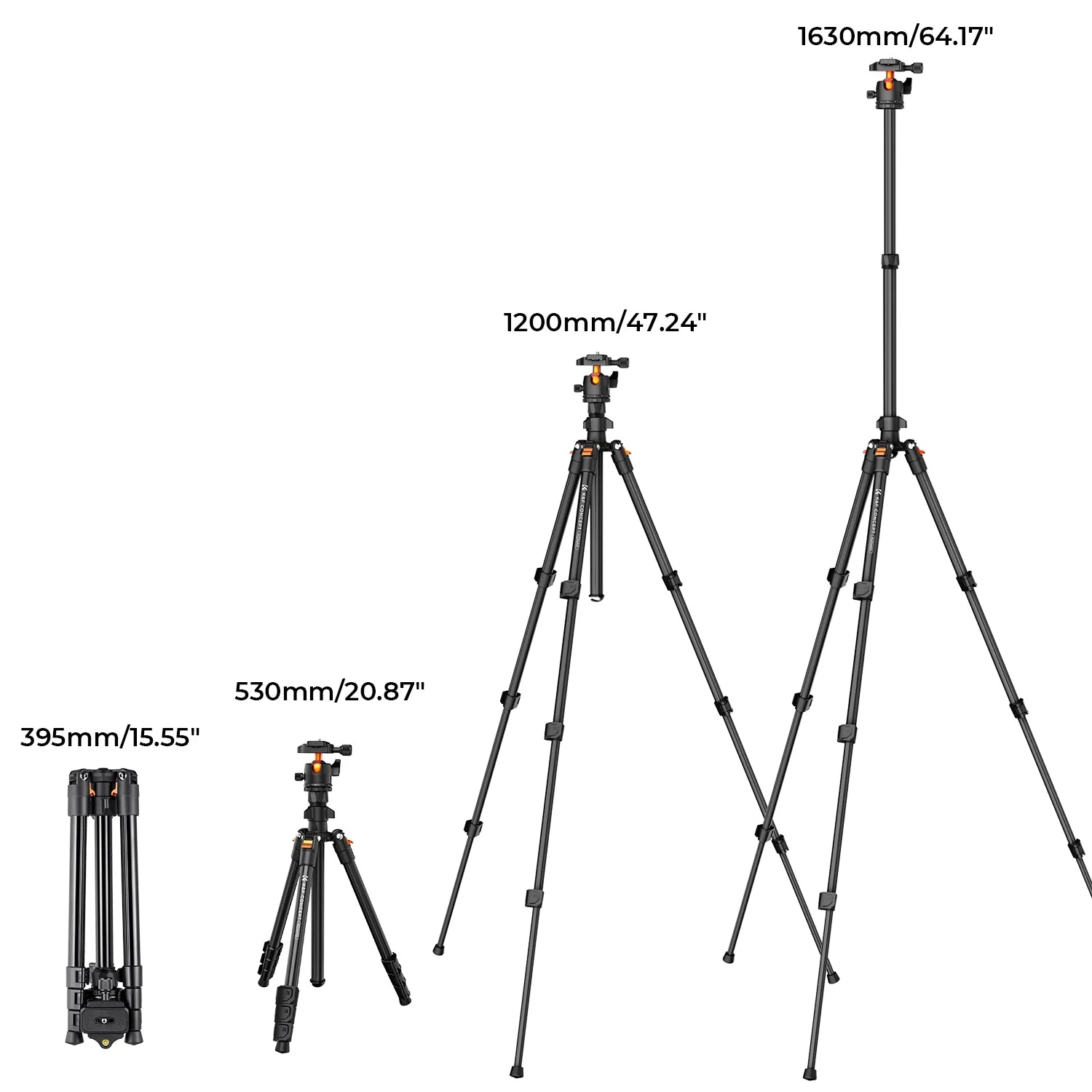K&F Concept 76.7-Inch Multi-Angle Camera Tripod with Phone Mount