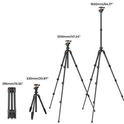 K&F Concept 76.7-Inch Multi-Angle Camera Tripod with Phone Mount