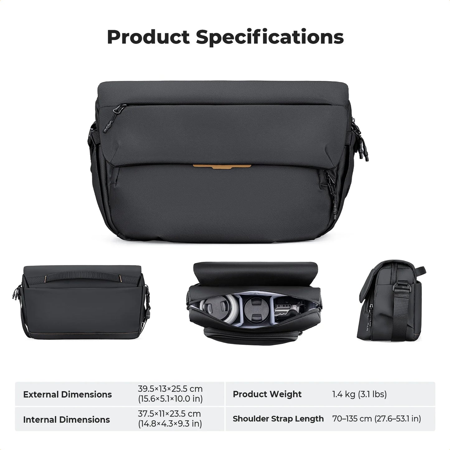 K&F Concept 15L Camera Sling Bag for DSLR & Mirrorless Cameras