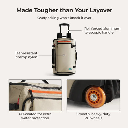 BAGSMART 43L Rolling Travel Backpack