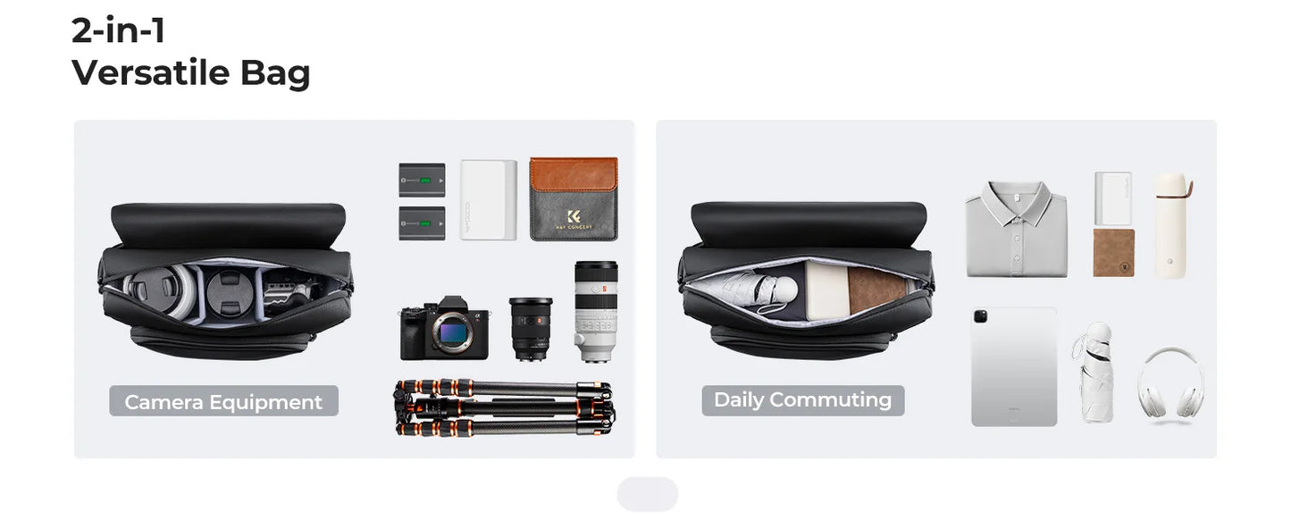 K&F Concept 15L Camera Sling Bag for DSLR & Mirrorless Cameras