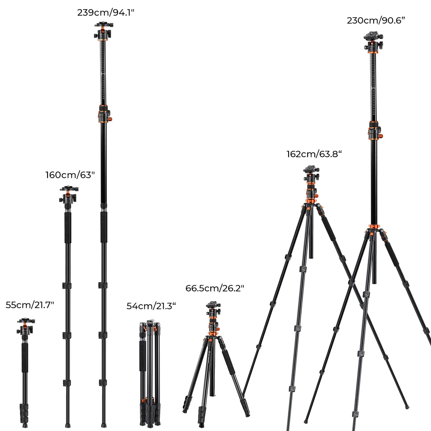K&F Concept T254A7 90-Inch Aluminium Monopod Tripod