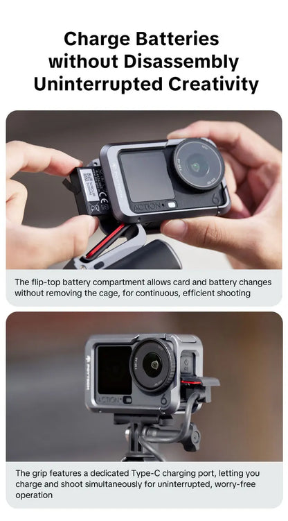 PGYTECH Camera Cage & StreetPro Grip Kit for DJI Osmo Action 6