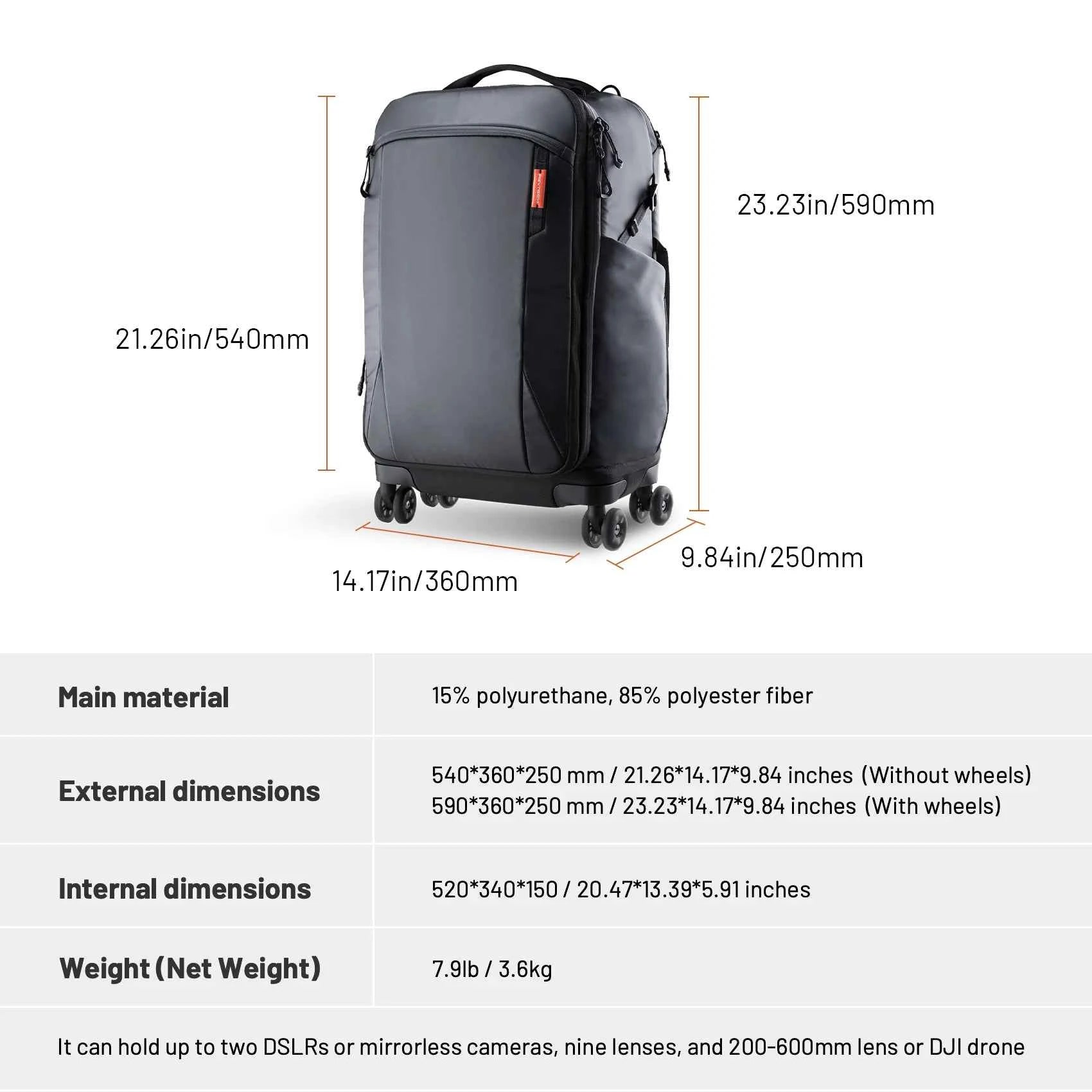 PGYTECH Photography Trolley Camera Case