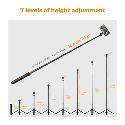 K&F MS19 63 Inch Magnetic Selfie Stick Tripod
