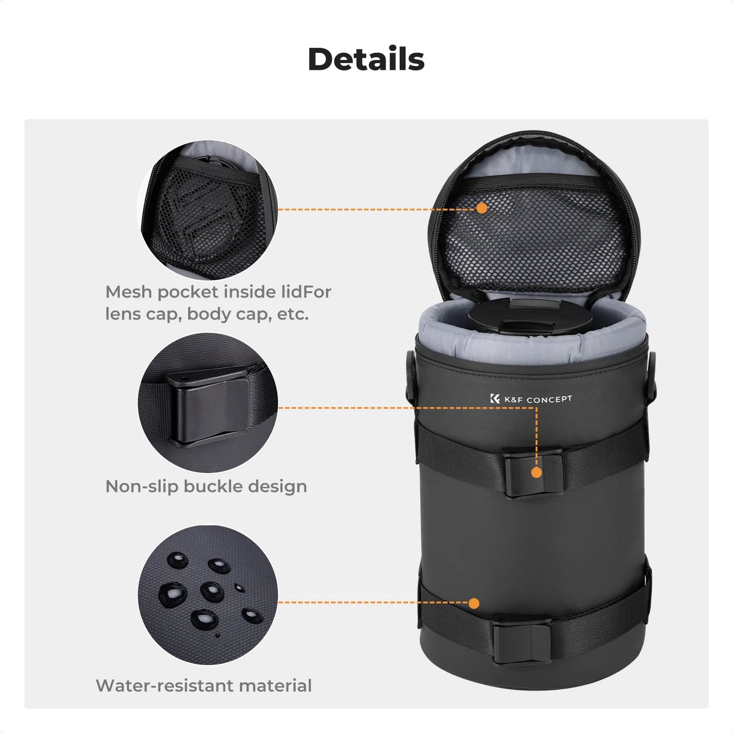K&F Concept Waterproof Camera Lens Pouch Case
