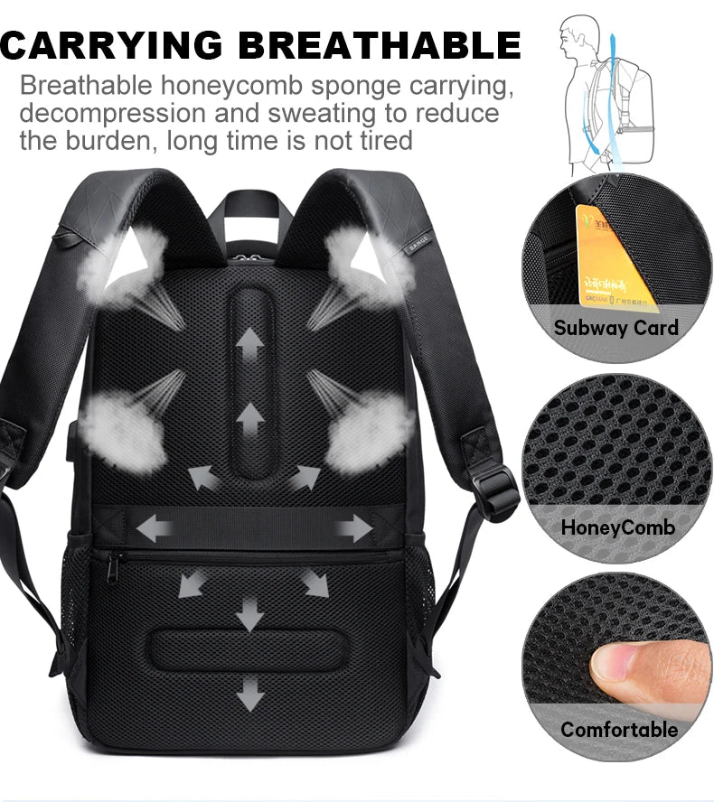 BANGE Lightweight 15.6-Inch USB Laptop Backpack