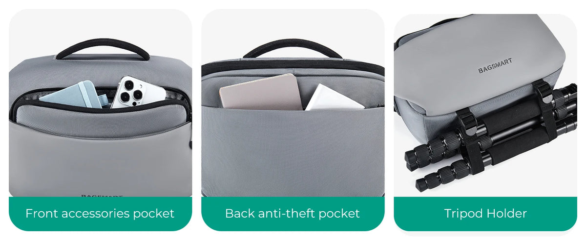 BAGSMART Camera Sling Bag with Tripod Holder