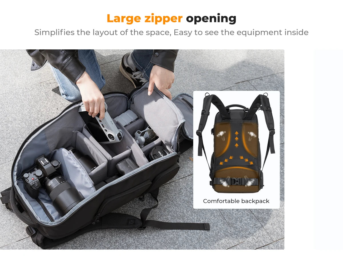 K&F Concept 25L/32L Large Camera Backpack with 15-Inch Laptop Compartment