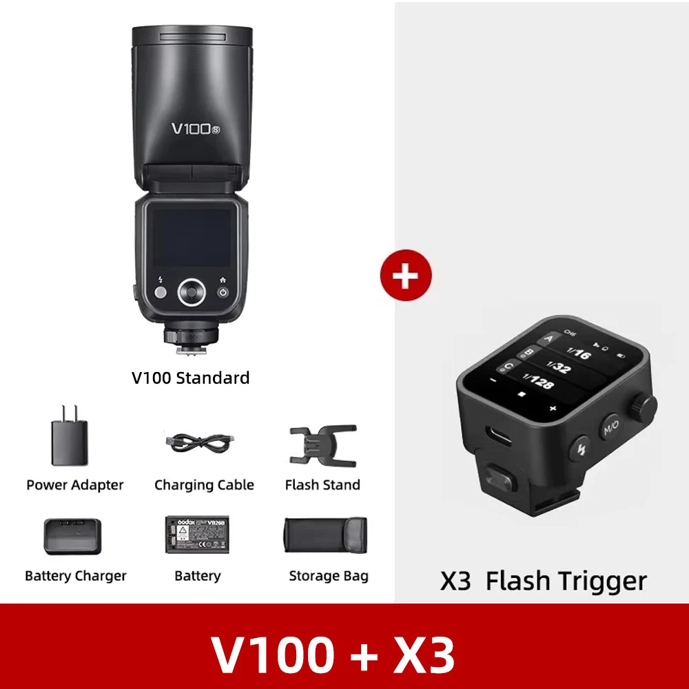 Godox V100 100Ws TTL Round Head Camera Flash