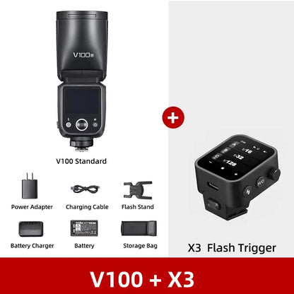 Godox V100 100Ws TTL Round Head Camera Flash