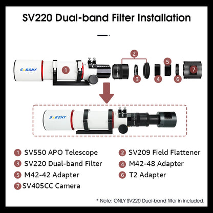 SVBONY SV220 7nm H-Alpha/OIII Dual-Band Telescope Filter