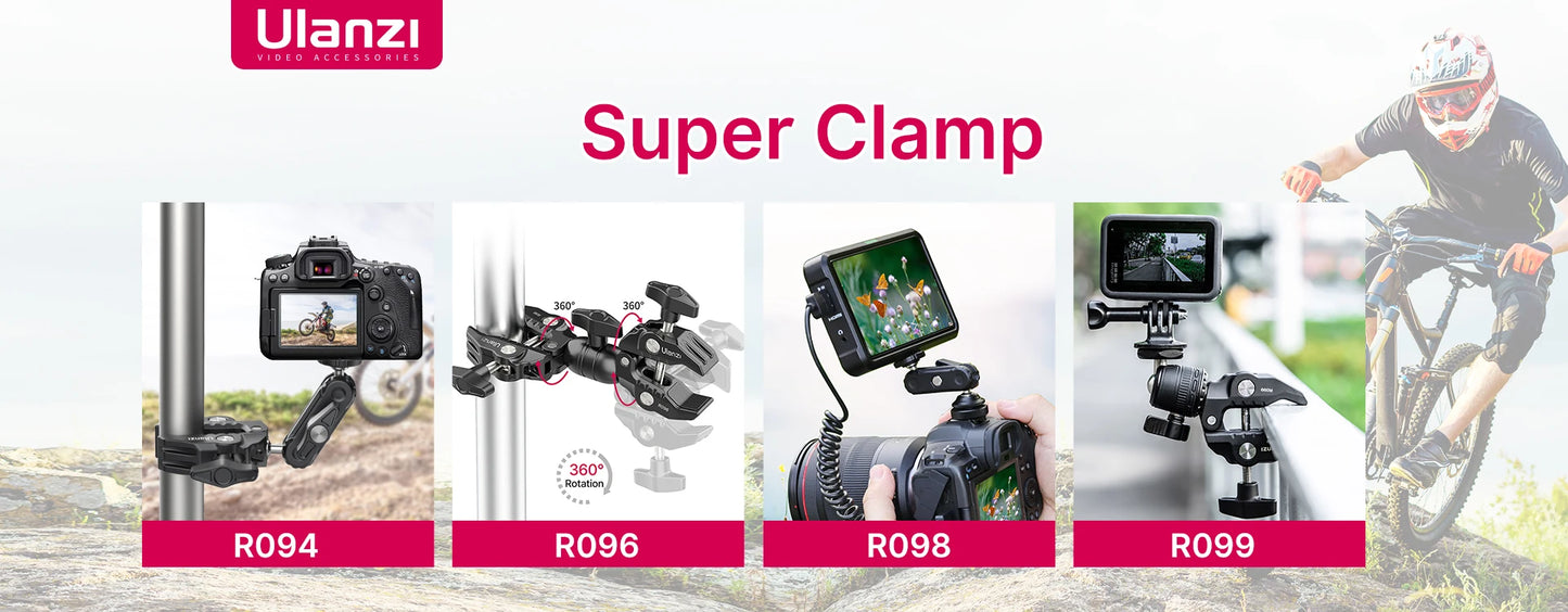 Ulanzi R094 Super Clamp with Double Ball Head Magic Arm