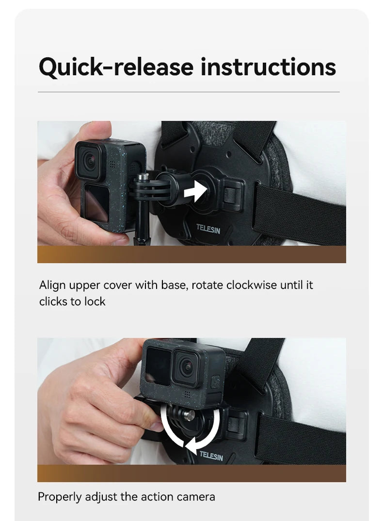 TELESIN Action Camera Chest Harness Mount