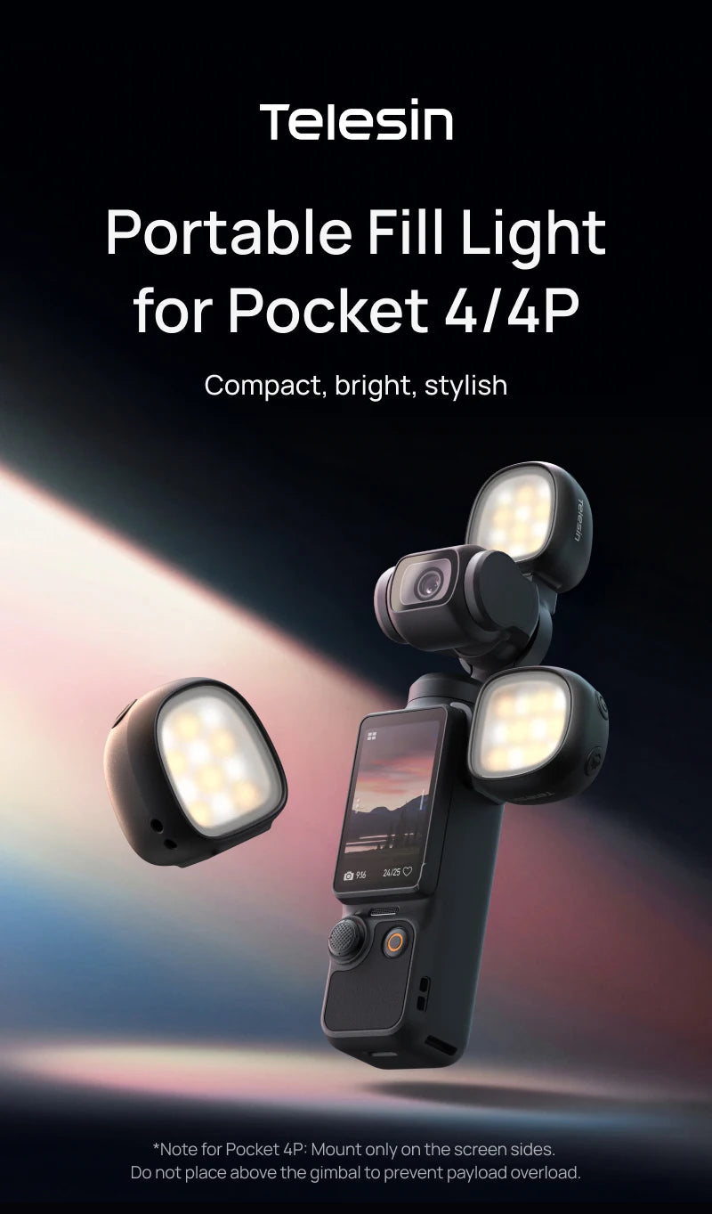 TELESIN Magnetic Mini Fill Light for DJI Osmo Pocket