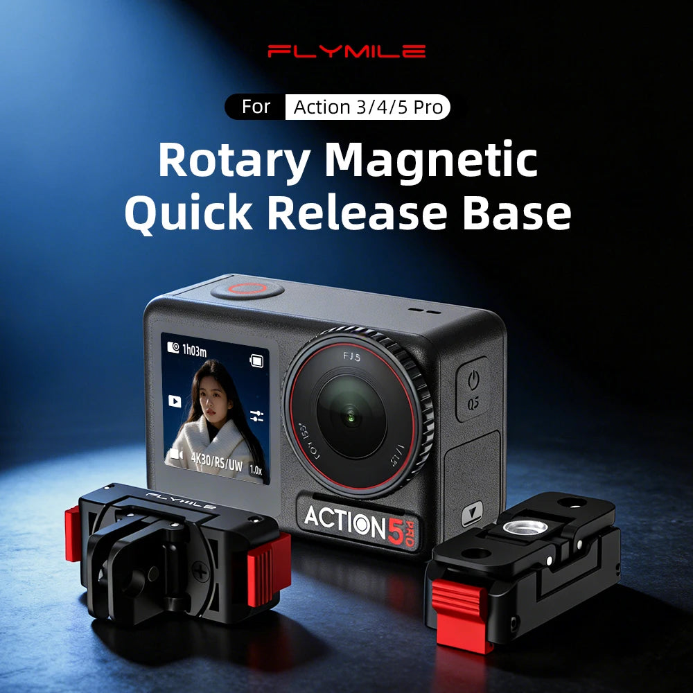 Flymile Rotating Magnetic Mount for DJI Osmo Action 3 / 4 / 5 Pro