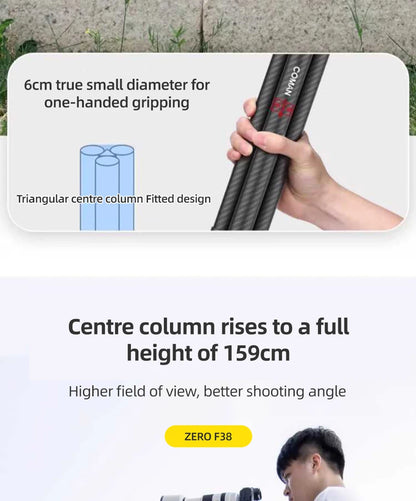 COMAN Zero F38 Carbon Fibre Travel Tripod