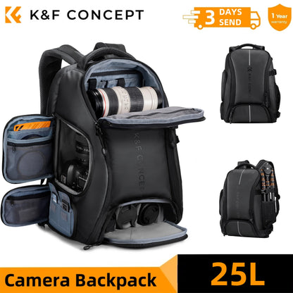 K&F Concept 25L/32L Large Camera Backpack with 15-Inch Laptop Compartment
