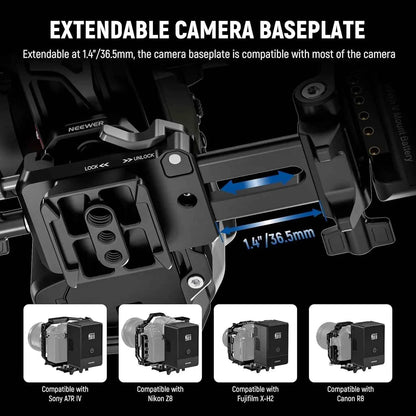 NEEWER Foldable V-Mount Battery Plate with Arca-Type Baseplate