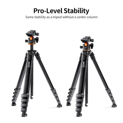 K&F Concept 70-Inch Compact Aluminium Travel Tripod – 15kg Load