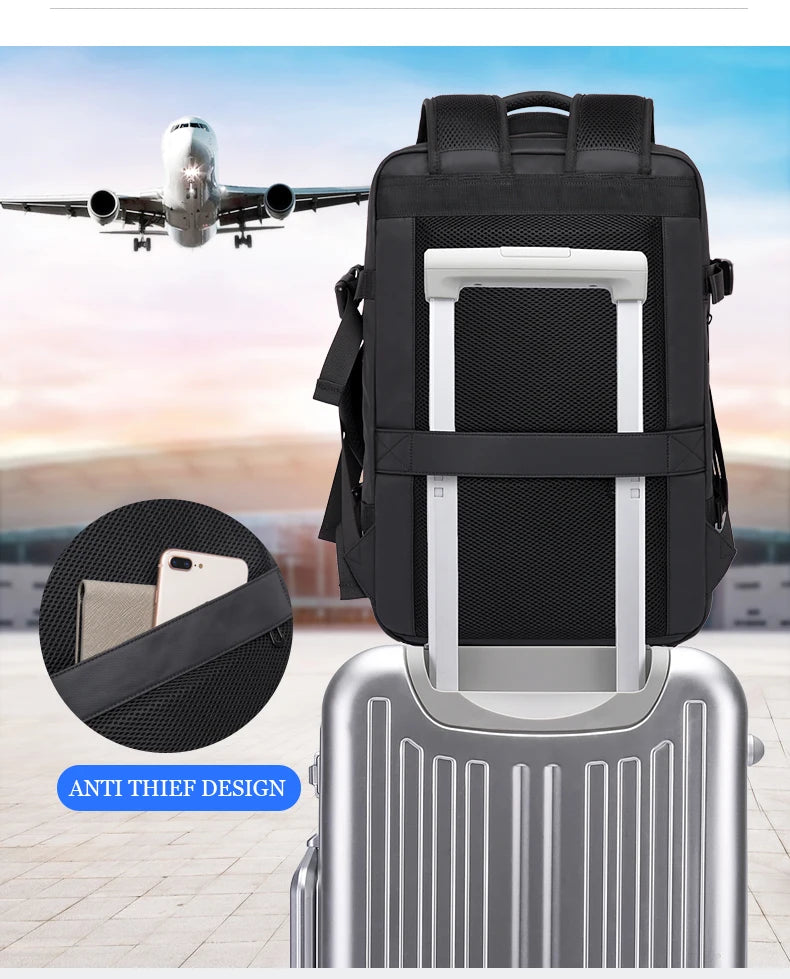 BANGE 17.3 Inch Expandable Travel Backpack with USB Port