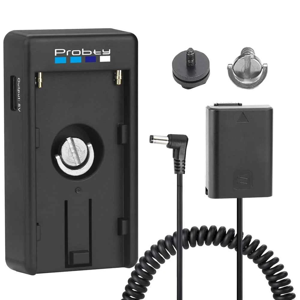 NP-F Battery Plate Adapter with NP-FW50 Dummy Battery Coupler