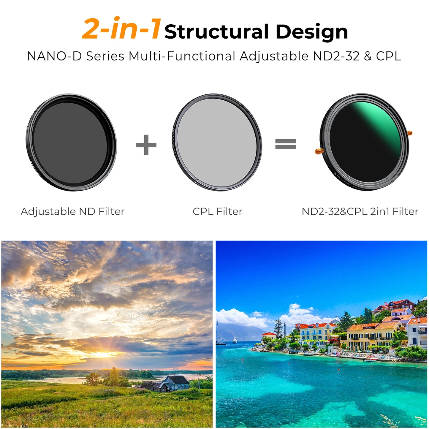 K&F ND2-ND32 Variable ND + CPL Lens Filter