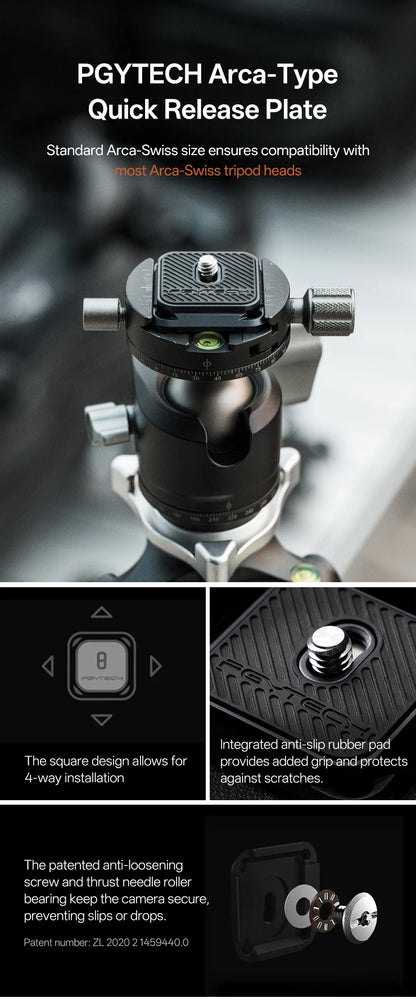 PGYTECH Arca-Type Quick Release Clamp & Plate V2
