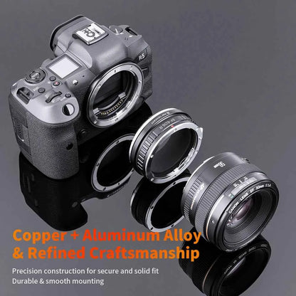 K&F CONCEPT Lens Mount Adapter for Canon EOS EF FD Nikon F PK C/Y MAF OM MD Leica M T2 TAM M39 M42 Lens to Canon EOS R RF Camera