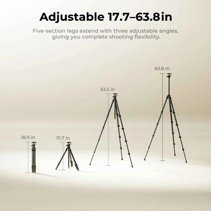 K&F A305A1 63 Inch Aluminium Tripod with Arca-Compatible Ball Head
