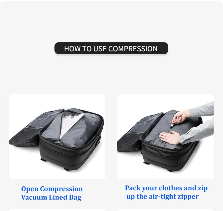 Vacuum Compression 17 Inch Laptop Travel Backpack