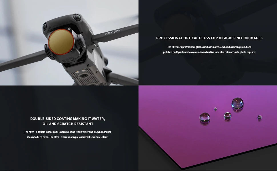 PGYTECH Filters for DJI Mavic 3 Pro – UV, CPL & ND-PL