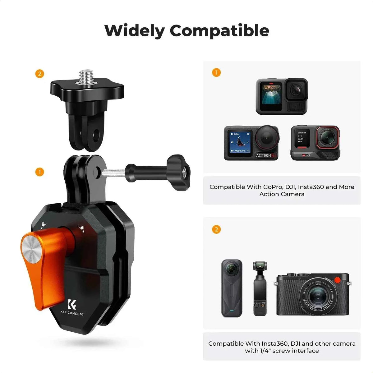 K&F Concept Windshield Clamp Action Camera Mount