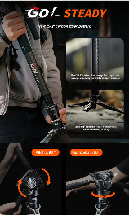 COMAN M1 Pro V5 Carbon Fibre Monopod Tripod