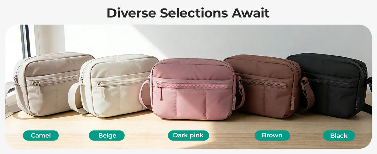 BAGSMART 2-in-1 Puffy Camera Sling Bag
