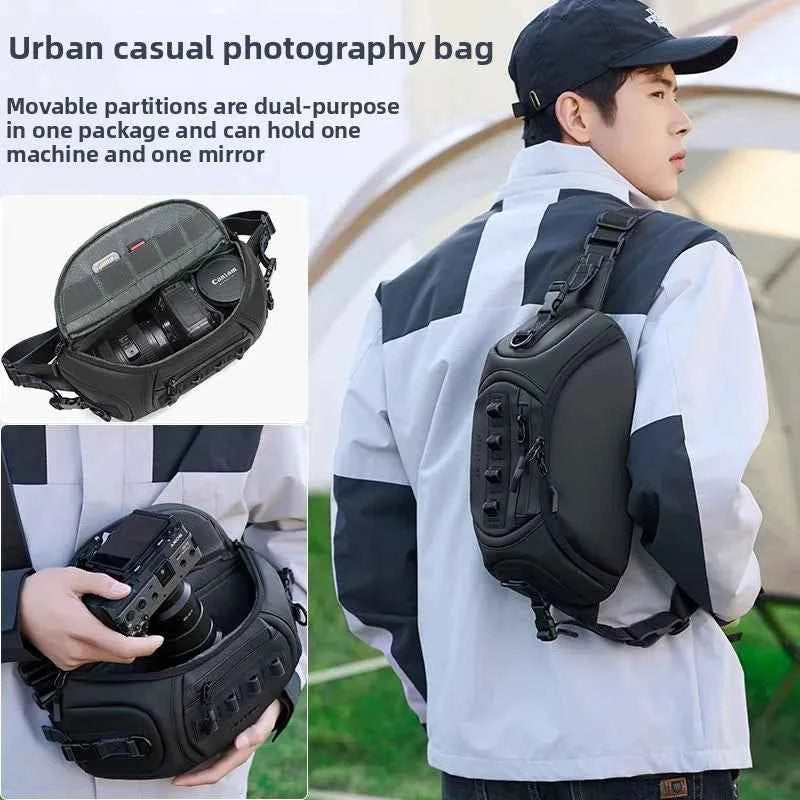 Water-Resistant DSLR Shoulder Bag for 1 Camera and 2 Lenses
