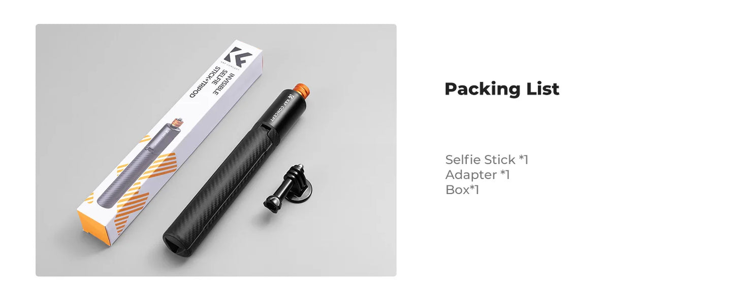 K&F 120cm Invisible Selfie Stick for Action Cameras