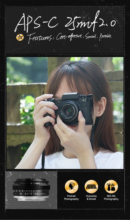 TTArtisan 25mm f/2 APS-C Manual Focus Lens