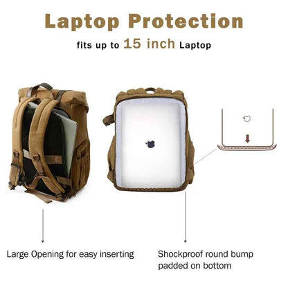 BAGSMART Waterproof Camera Backpack with Tripod Holder