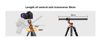 K&F 230cm Overhead Camera Tripod with Fluid Head